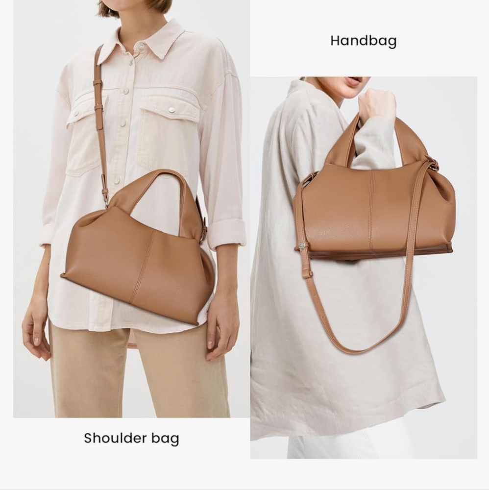 Faux Leather Cloud Pouch Dumpling Bag